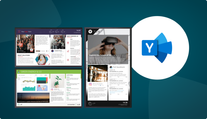 yammer digital signage sample images