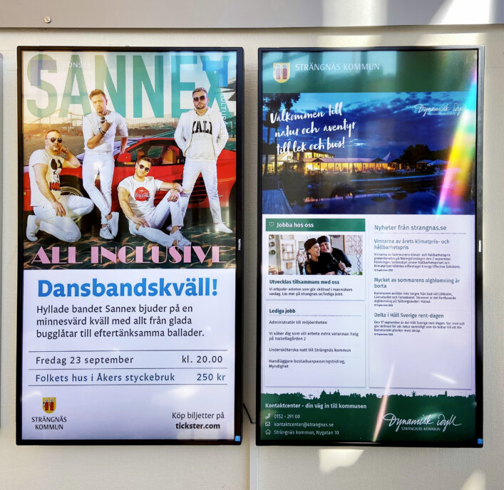PLAYipp Digital Signage Strängnäs kommun evenemang