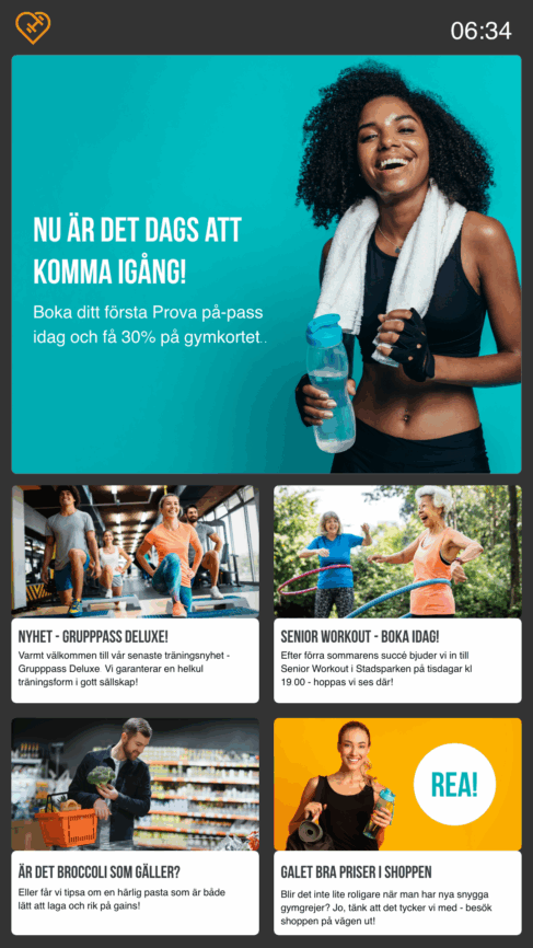 Gym-skarmlayout