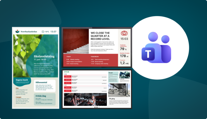 Microsoft teams sample with digital signage