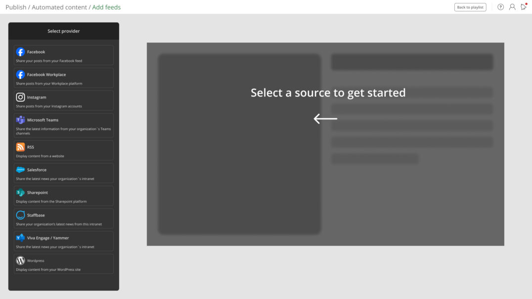 Select feed