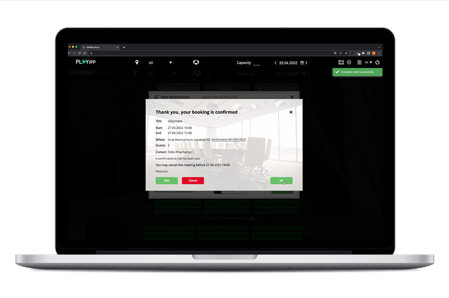 PLAYipp booking Bekreftelse