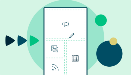 A digital signage image with sample content