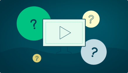 Play button with question marks around it