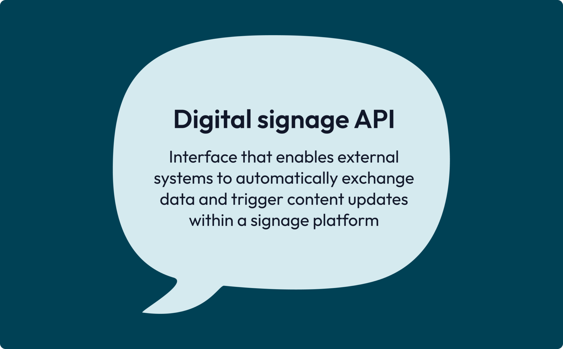 Digital signage API definition