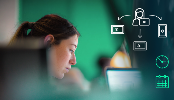 woman-in-profile-green-wall-icons
