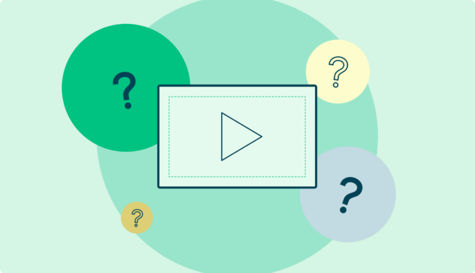 Screen on a green background with play sign